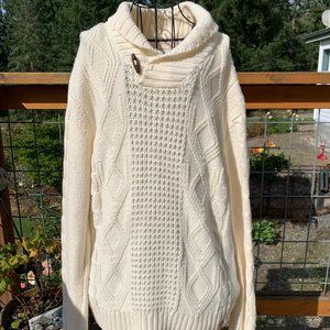 Weatherproof Original Men's size Medium Cable Knit Shawl Collar Sweater
